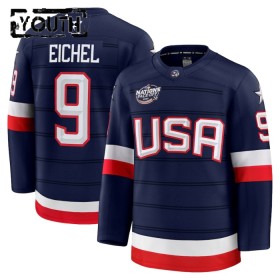 Maillot de Hockey États-Unis 4 Nations Face Off 2025 Fanatics Premium Jack Eichel Navy - Enfant